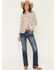 Image #3 - Miss Me Women's Medium Wash Mid Rise Border Pocket 34" Bootcut Stretch Denim Jeans, Medium Wash, hi-res