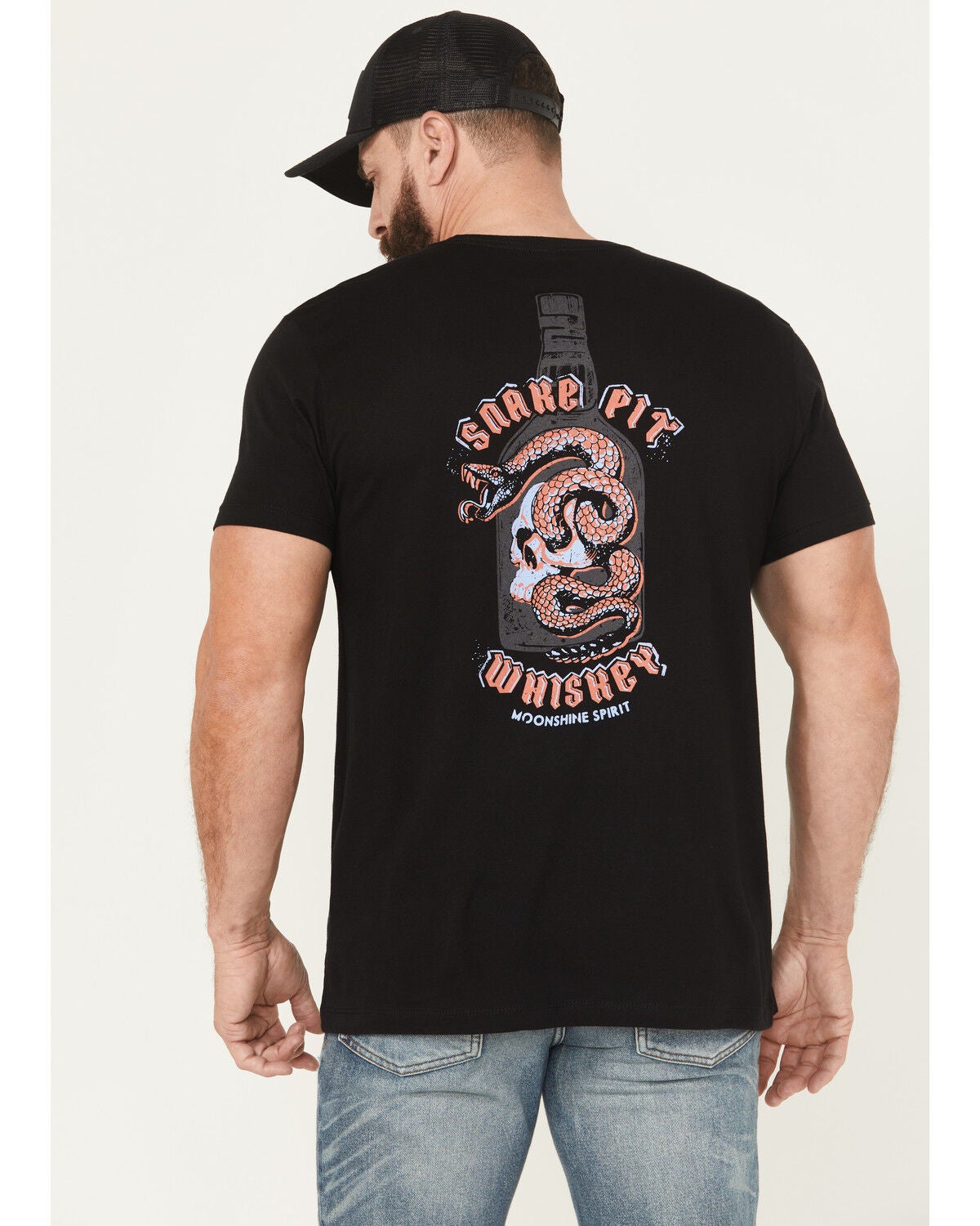 Moonshine Spirit&reg; Men's Snake Pit Whiskey Short Sleeve Graphic T-Shirt, Black, hi-res