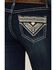 Image #2 - Rock & Roll Denim Women's Dark Wash Mid Rise Embroidered Bootcut Stretch Denim Jeans, Dark Wash, hi-res
