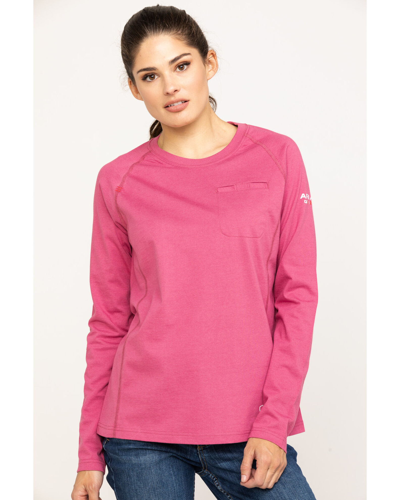 Ariat Women's FR Air Crew T-Shirt - Rose Violet,M