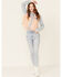 Image #2 - Wrangler Women's Chambray Floral Overlay Long Sleeve Snap Western Shirt, Mauve, hi-res