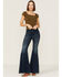 Image #4 - Shyanne Women's Square Neck Green Pointelle Top, Green/brown, hi-res