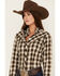 Image #2 - Stetson Women's Plaid Print Long Sleeve Pearl Snap Western Shirt, Olive, hi-res