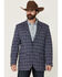 Image #1 - Rock & Roll Denim Men's Plaid Print Modern Fit Sportcoat, Blue, hi-res