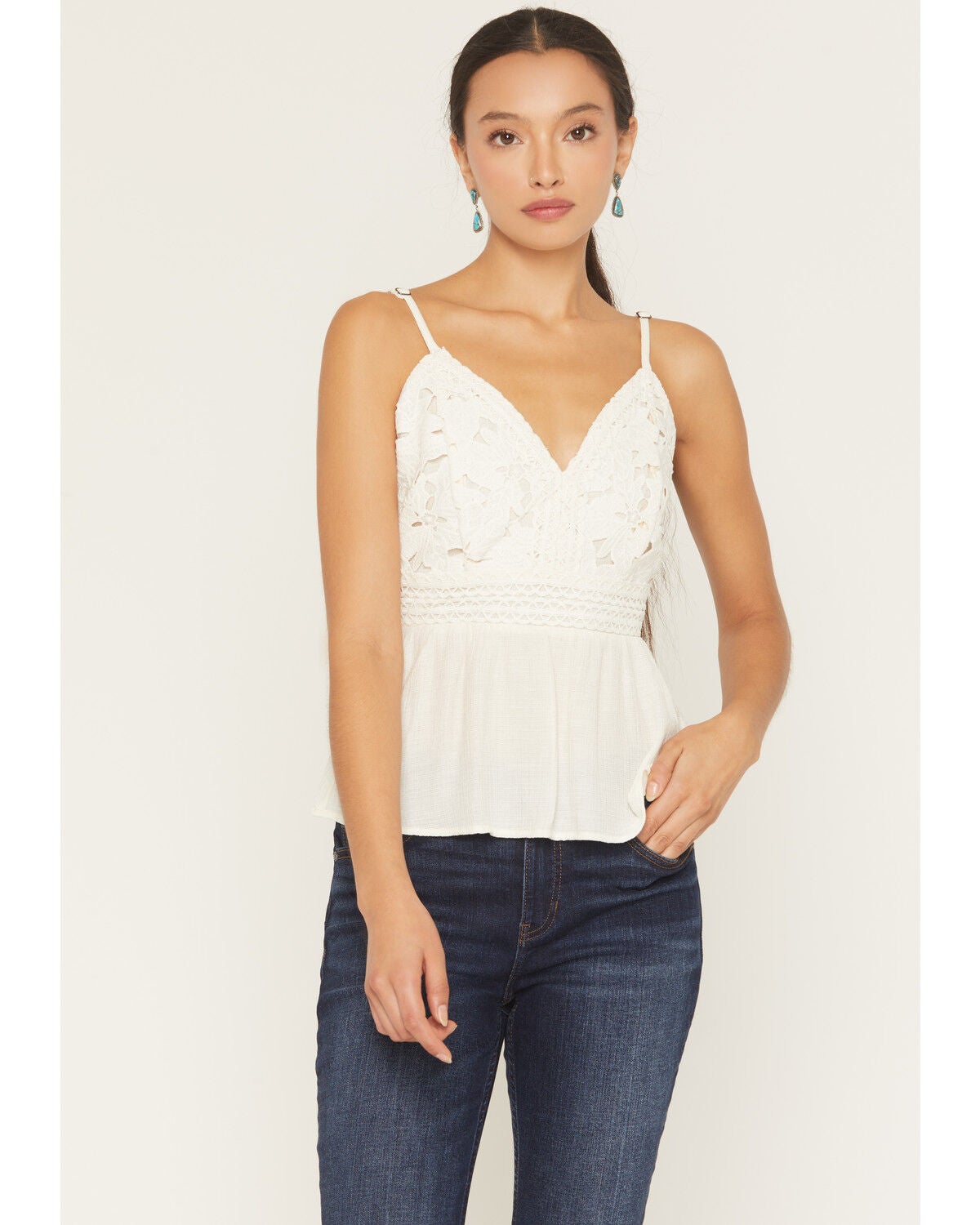 Image #1 - Shyanne Women's Crochet Bustier Top, Cream, hi-res