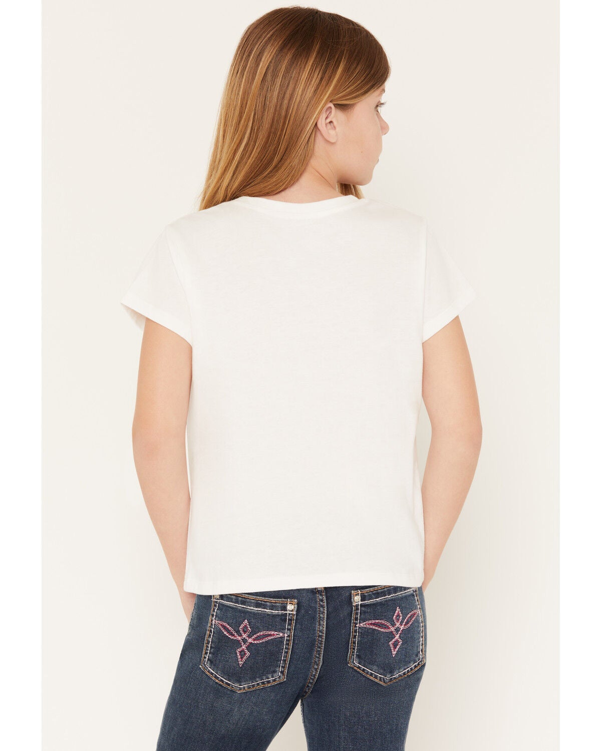 Image #4 - Buttercup Girls' All American Cowgirl Short Sleeve Tee, White, hi-res