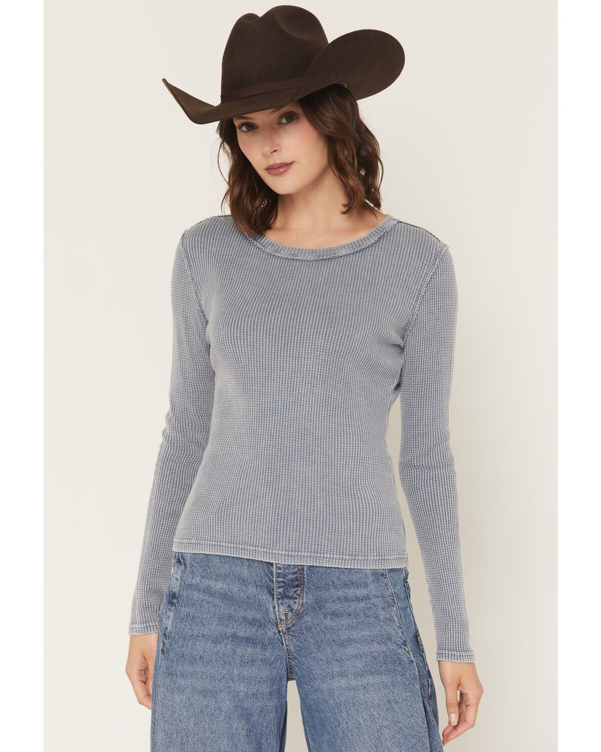 White Crow Women's Solid Long Sleeve Thermal Shirt, Blue, hi-res