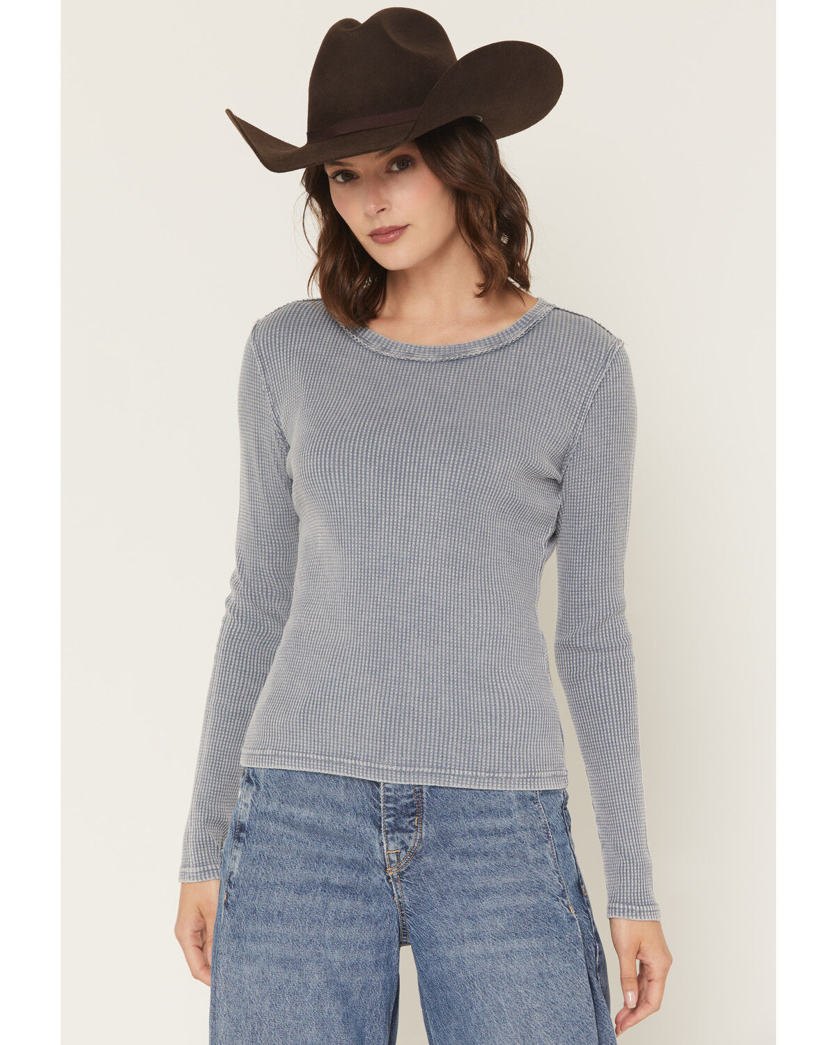 Image #1 - White Crow Women's Solid Long Sleeve Thermal Shirt, Blue, hi-res