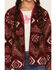 Image #3 - Panhandle Slim Girls' Southwestern Print Berber Jacket, Burgundy, hi-res