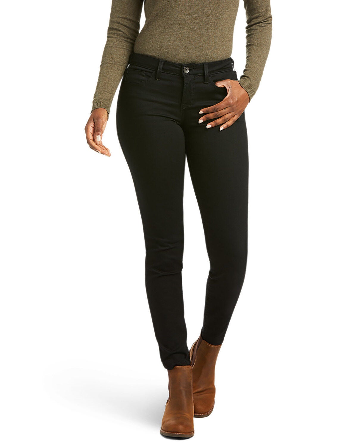 Ariat Women's Forever Skinny Stretch Mid Rise Jeans, Black, hi-res