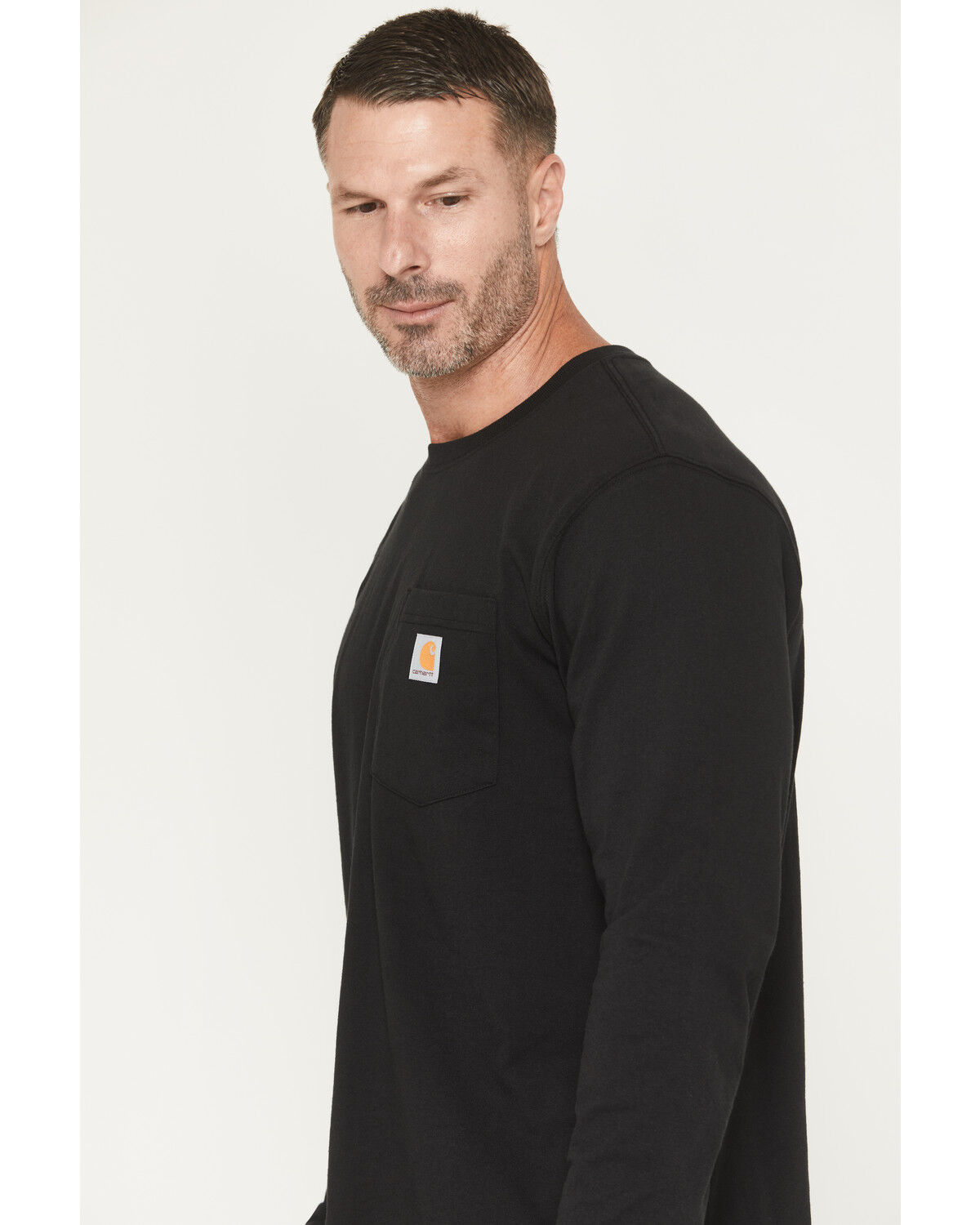 Image #3 - Carhartt Men's Relaxed Fit Heavyweight Long Sleeve Pocket Graphic Work Shirt, Black, hi-res
