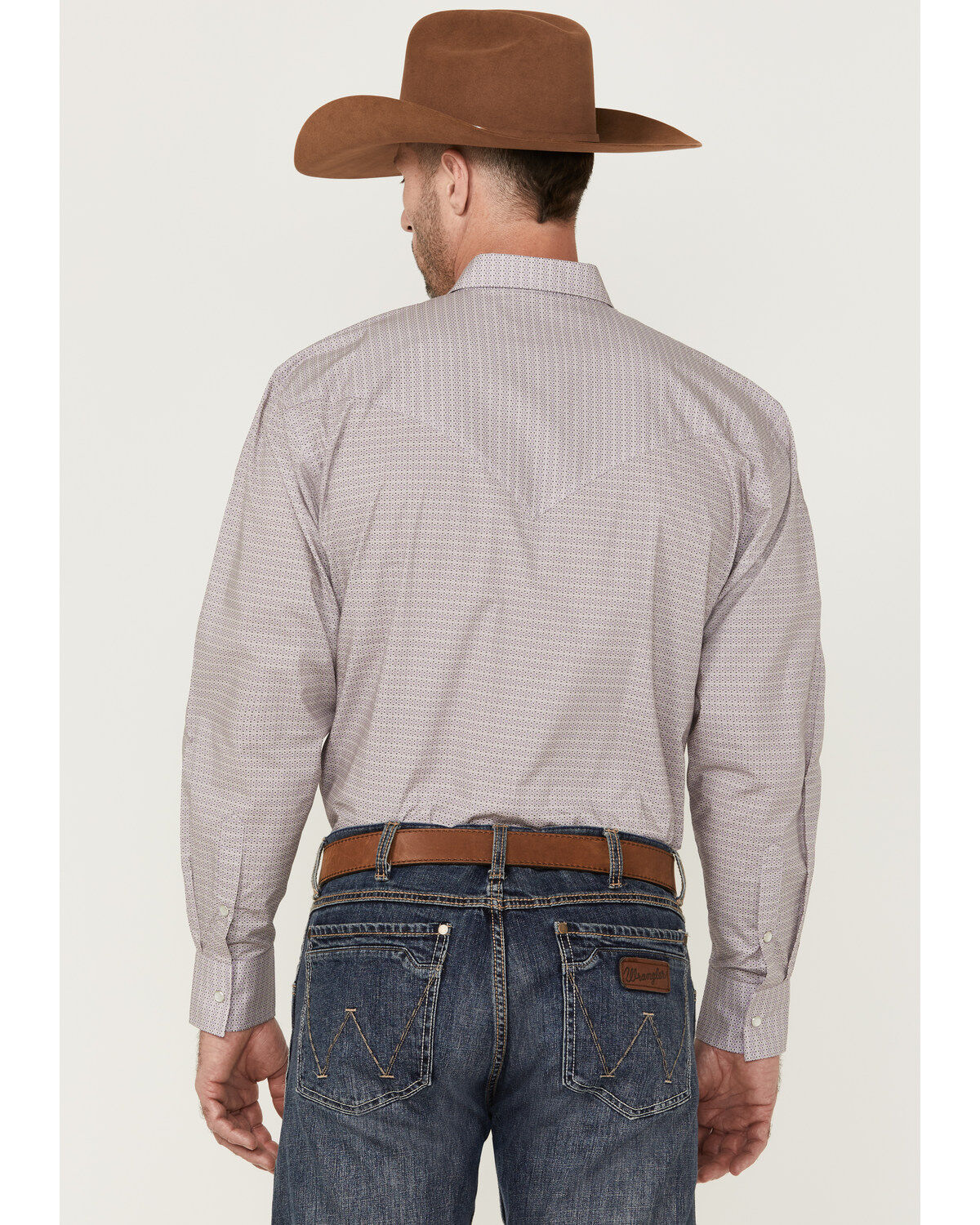 Image #4 - Resistol Men's Arcadia Geo Print Long Sleeve Pearl Snap Western Shirt, Purple, hi-res