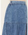 Image #4 - Angie Women's Acid Washed Split Maxi Skirt, Dark Wash, hi-res