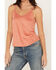 Shyanne Women's Crochet Lace Faux Suede Cami Top, Rose, hi-res