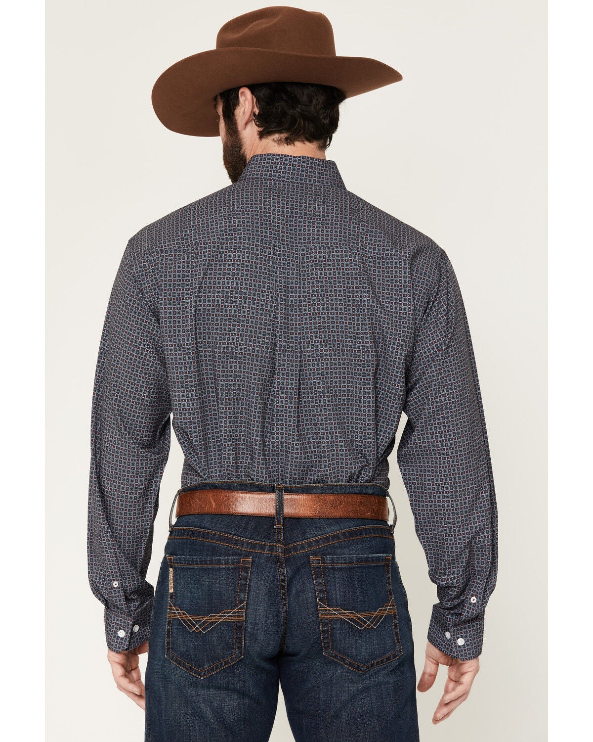 Image #4 - Cinch Men's Geo Print Long Sleeve Button-Down Stretch Western Shirt, Blue, hi-res