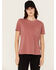 Image #1 - Carhartt Women's Re-Engineered Relaxed Fit Midweight Short Sleeve Pocket Work Tee, Maroon, hi-res