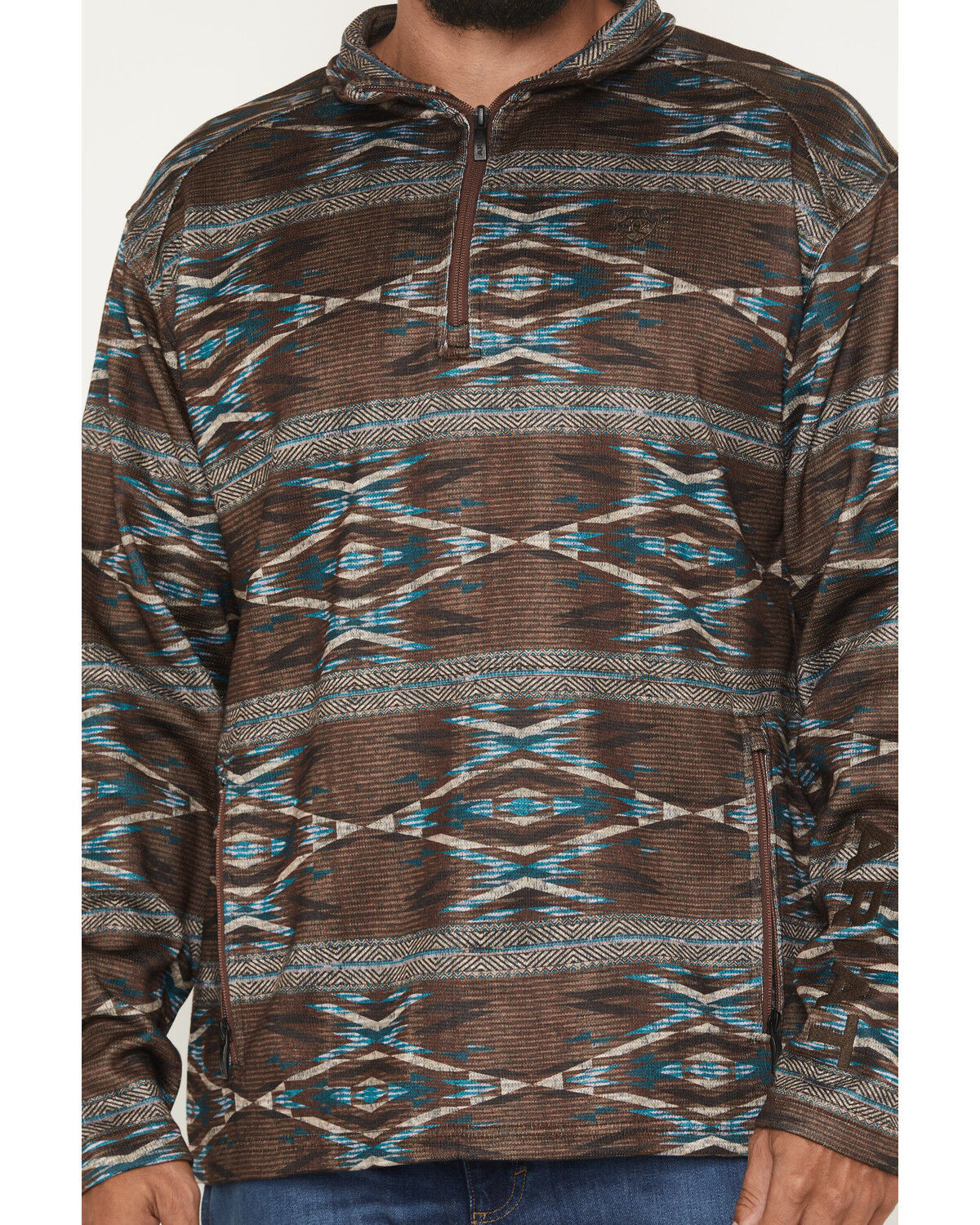 Ariat Men's Caldwell Southwestern Print 1/4 Zip Pullover Sweater
