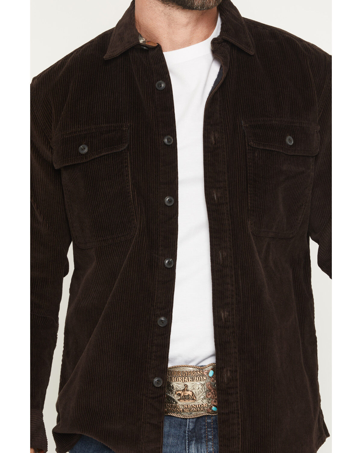 Image #3 - Pendleton Men's Belmont Corduroy Button-Down Shacket, Dark Brown, hi-res