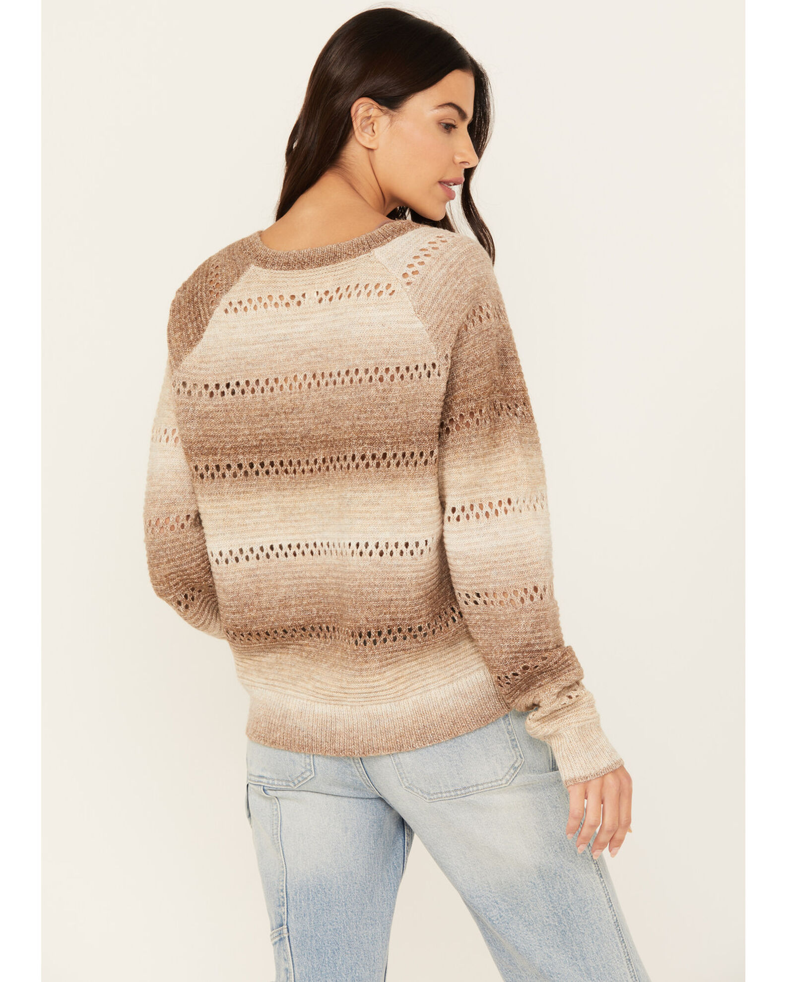 Cleo + Wolf Women's V-Neck Striped Sweater