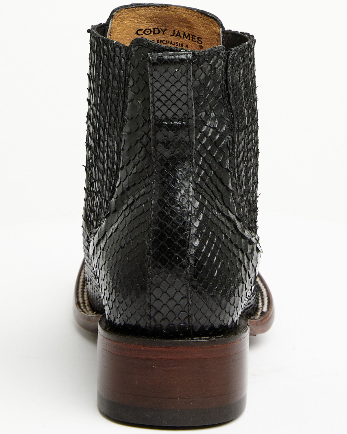 Image #5 - Cody James Men's Hash Exotic Python Western Ankle Boots - Broad Square Toe, Black, hi-res