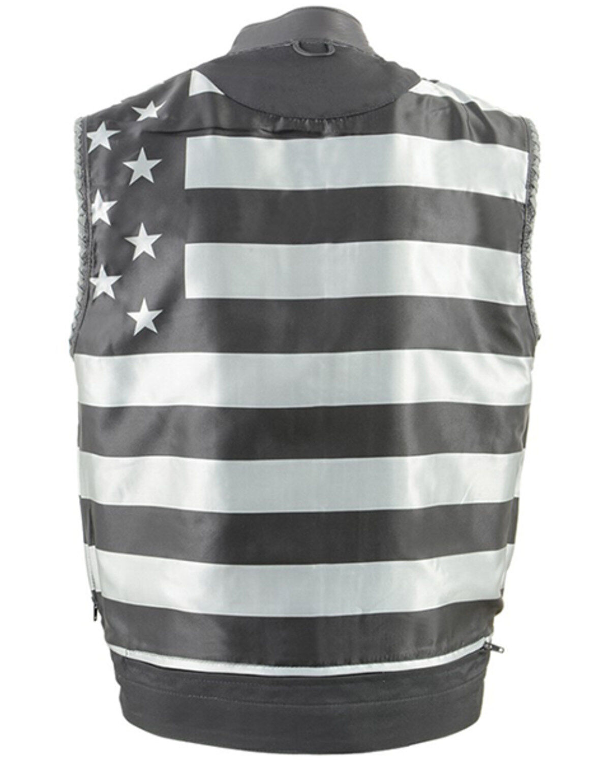 Image #3 - Milwaukee Leather Men's Old Glory Laced Arm Hole Concealed Carry Leather Vest - 7X, Black, hi-res