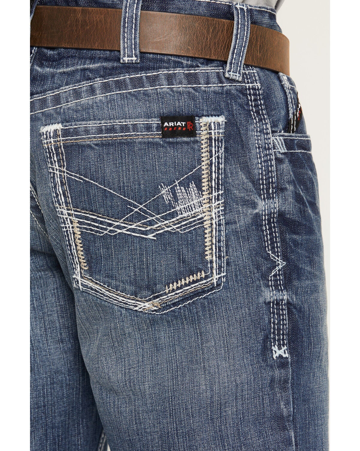 Image #7 - Ariat Men's Fire-Resistant M4 Ridgeline Boot Cut Work Jeans, Denim, hi-res