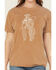 Image #3 - Ariat Women's Cowboy Embroidered Short Sleeve Graphic Tee, Brown, hi-res