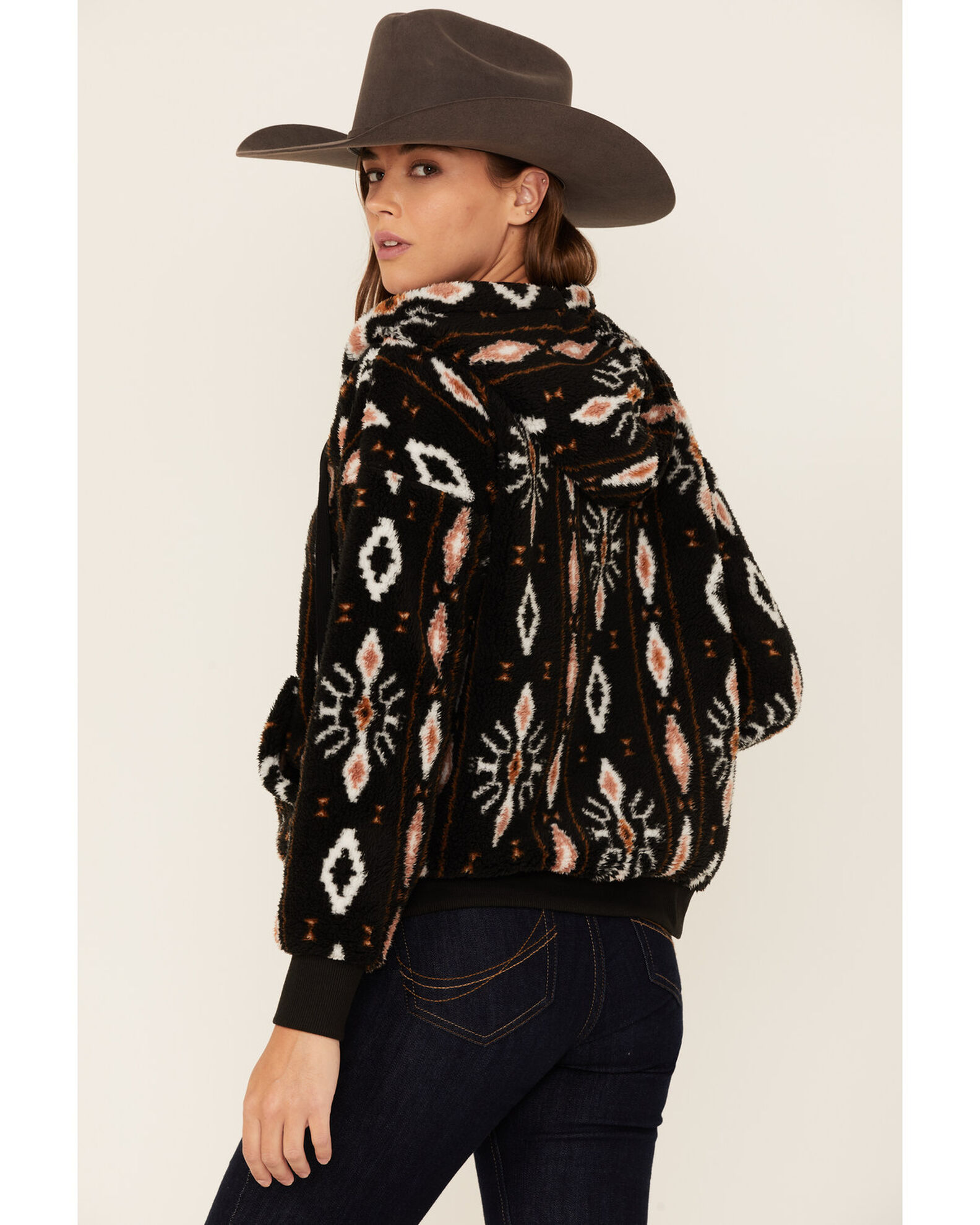Shyanne Women's Black Southwestern Shy Life Fleece Hoodie