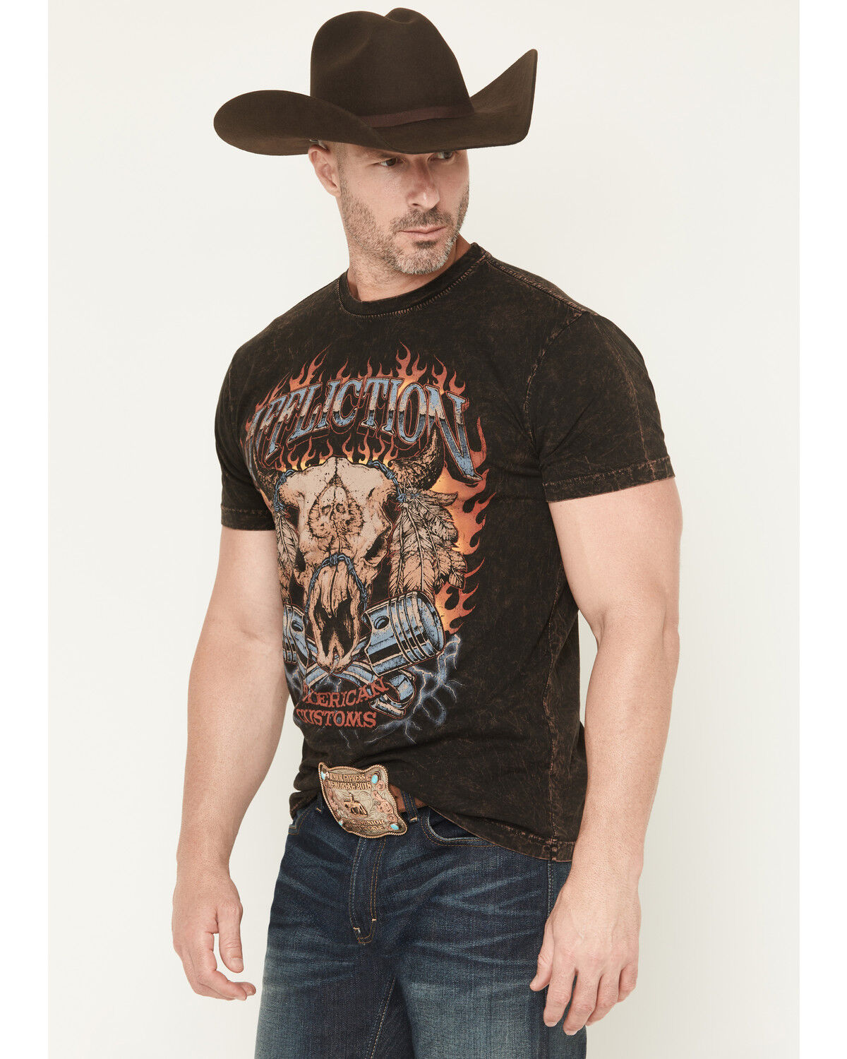 Image #3 - Affliction Men's American Exhaust Short Sleeve Graphic T-Shirt, Black, hi-res