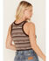Beyond The Radar Women's Howdy Stripe Knit Sweater Cropped Tank Top, Brown, hi-res