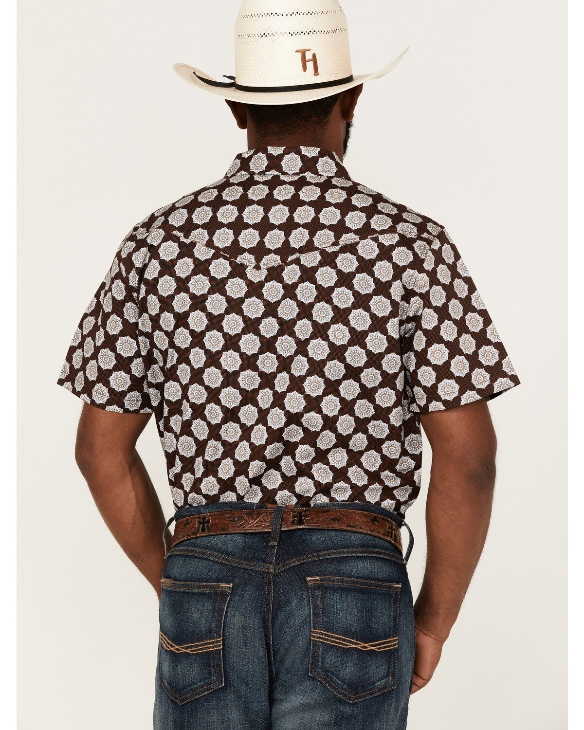 Image #4 - Cody James Men's Kingsland Medallion Print Short Sleeve Snap Western Shirt, Multi, hi-res