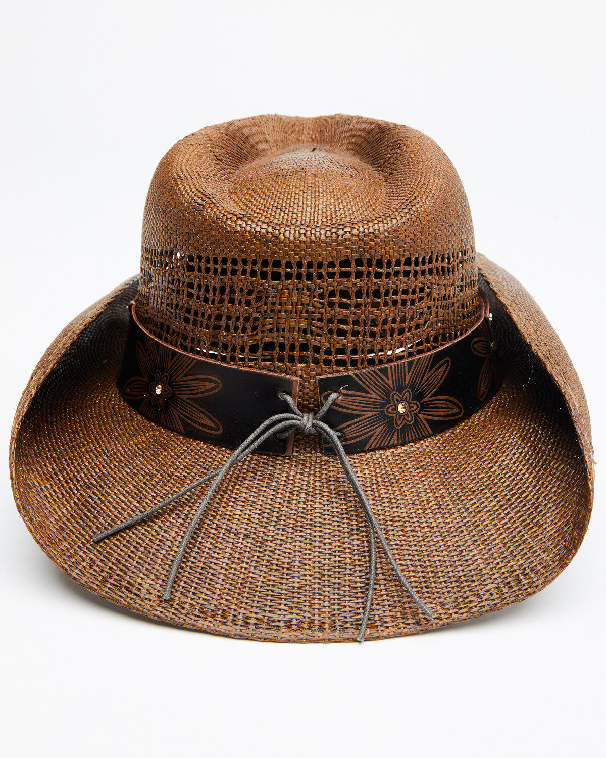 Image #2 - Shyanne Girls' Shane Raffia Straw Western Hat, Brown, hi-res