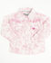 Image #1 - Cowgirl Hardware Toddler Girls' Cowhide Print Long Sleeve Snap Western Shirt, Pink, hi-res
