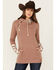 Image #1 - Ampersand Avenue Women's Southwestern Print Hooded Pullover, Tan, hi-res