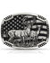 Montana Silversmiths Men's Matched Pair Deer Buckle, Silver, hi-res