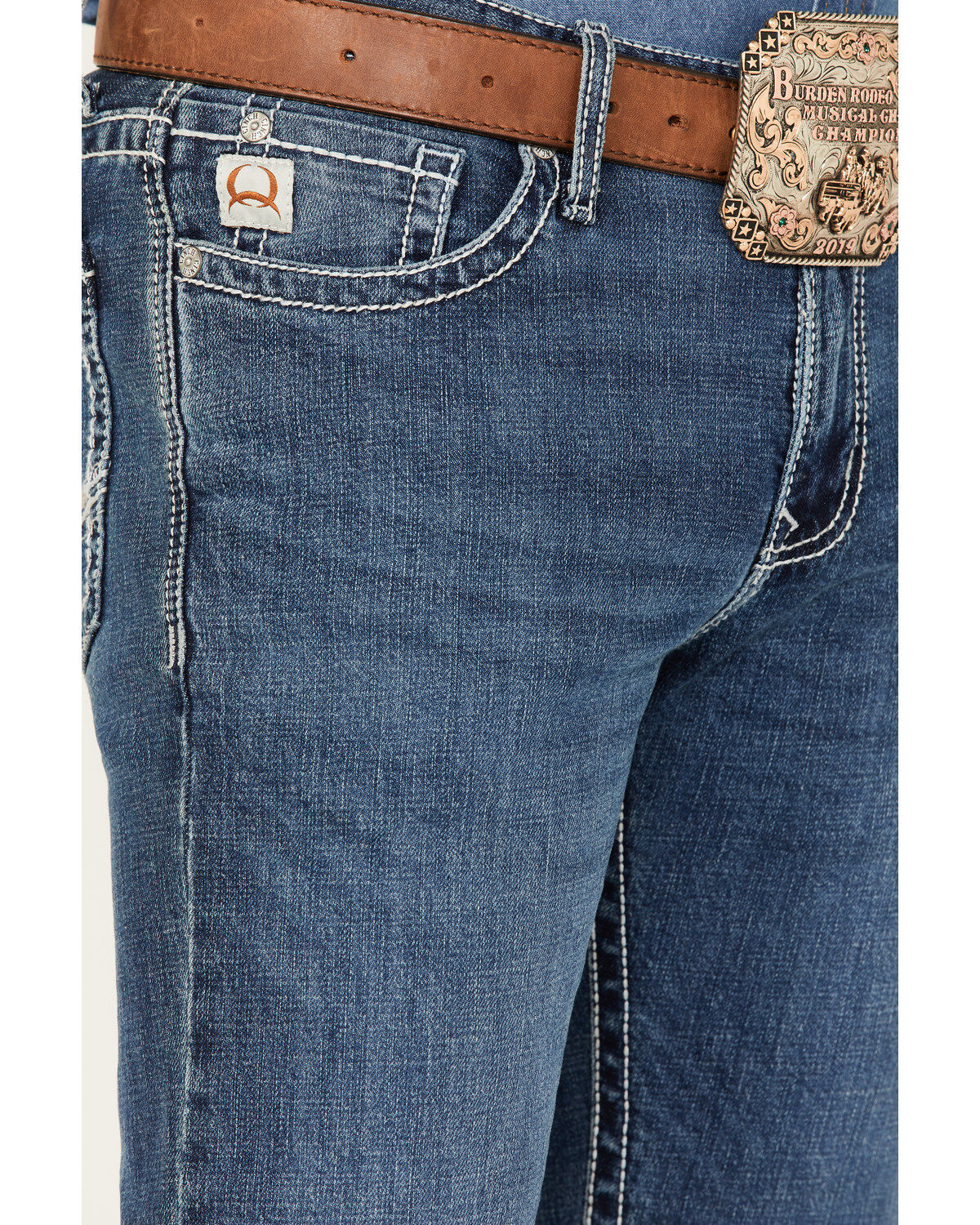Image #2 - Cinch Men's Ian Medium Wash Slim Bootcut Performance Jeans, , hi-res