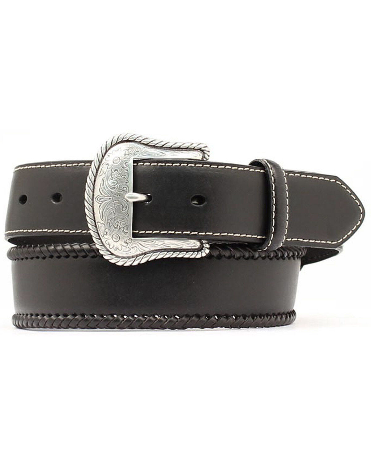 Image #1 - Nocona Men's Leather Lace Western Belt, Black, hi-res
