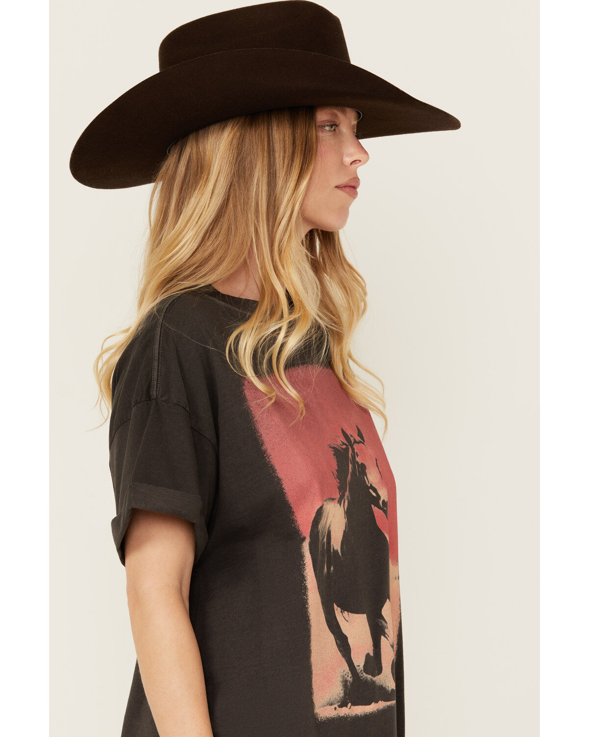 Image #2 - Girl Dangerous Women's Running Horses Short Sleeve Graphic Tee, Grey, hi-res