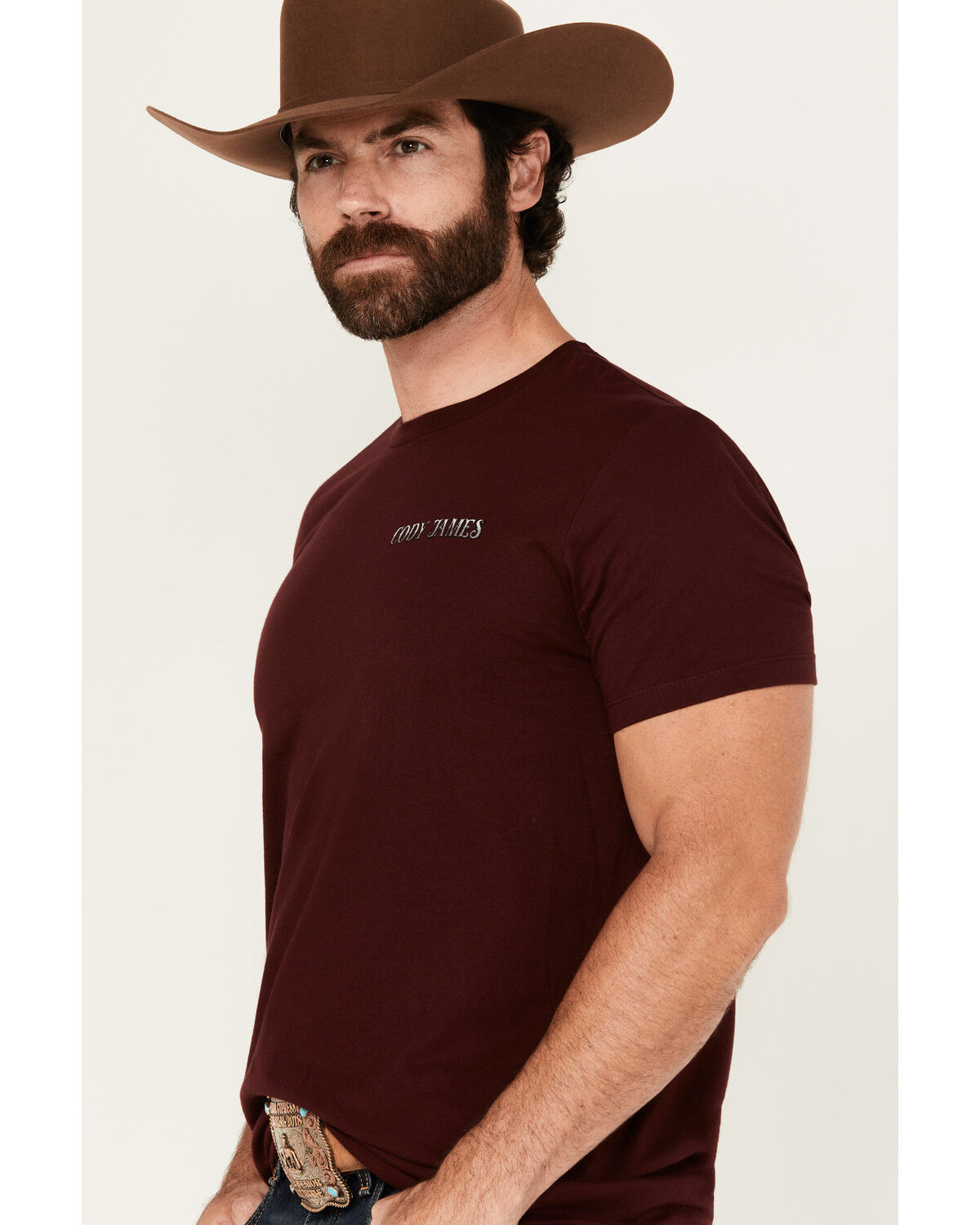 Image #3 - Cody James Men's Wanted Paper Short Sleeve Graphic T-Shirt, Burgundy, hi-res