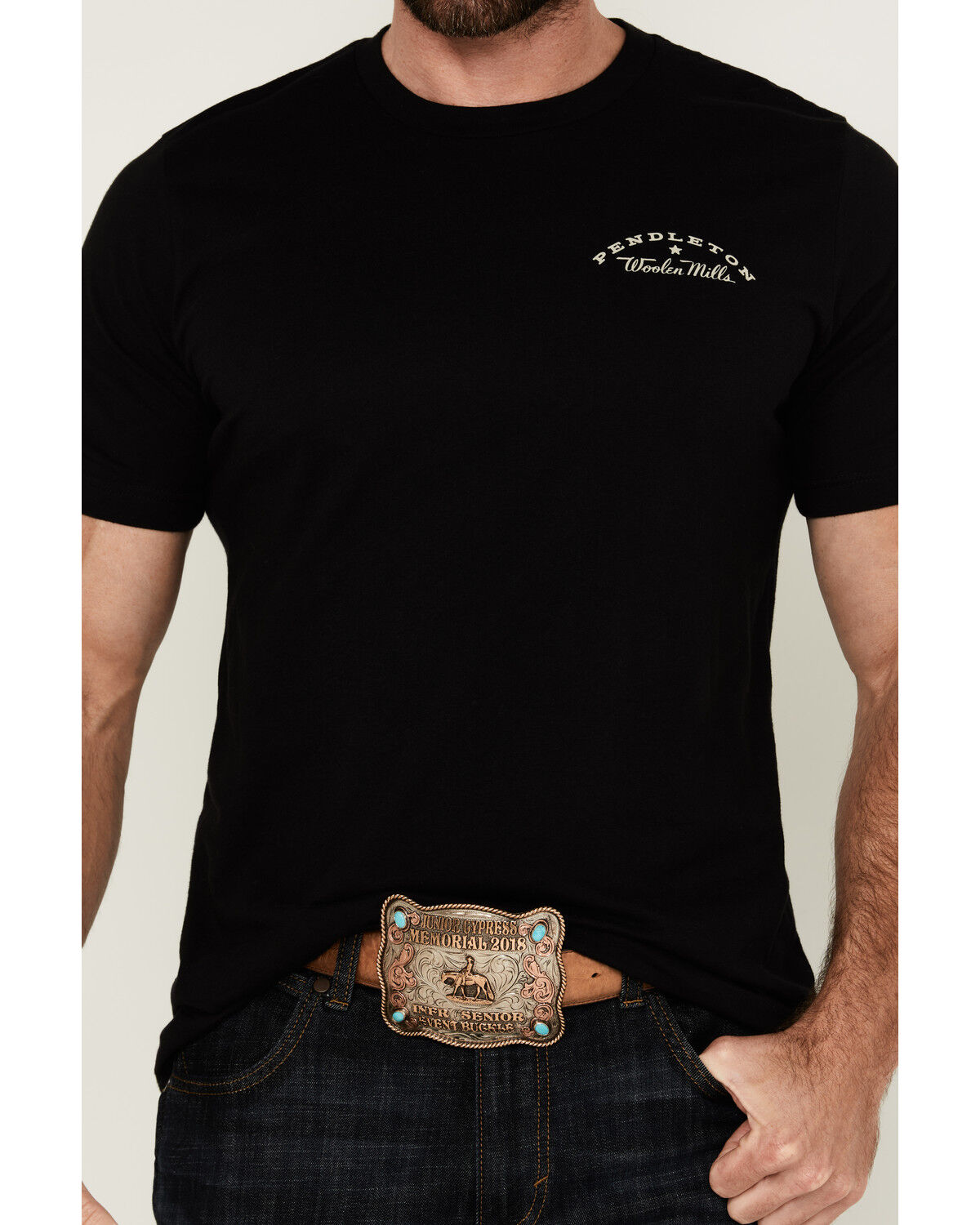 Image #3 - Pendleton Men's Boot Barn Exclusive Eagle Logo Short Sleeve Graphic T-Shirt, Black, hi-res