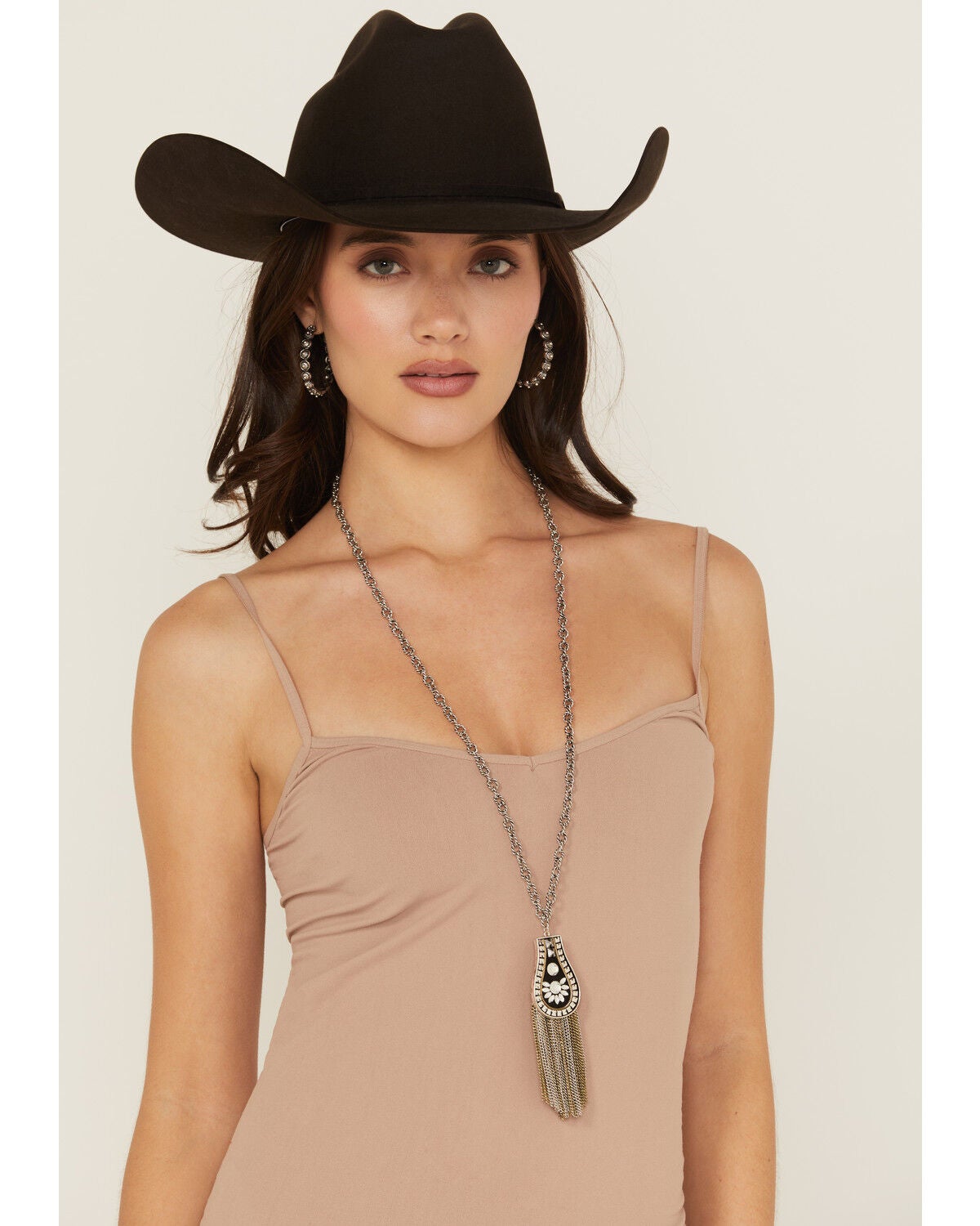 Image #1 - Wonderwest Women's Odette Chain Fringe Necklace, Silver, hi-res