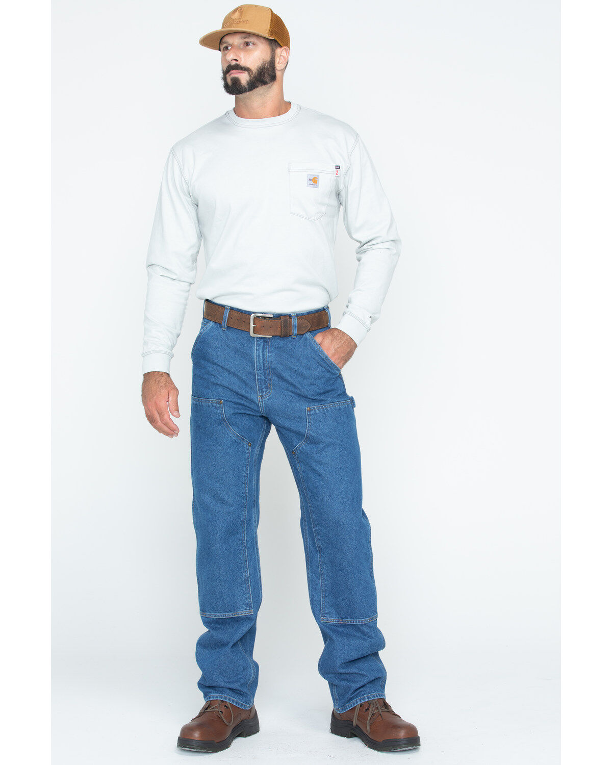Carhartt Double Front Logger Washed Dungaree Work Jeans
