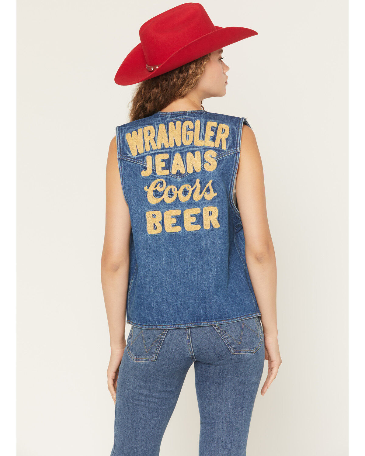 Image #4 - Wrangler x Coors Banquet Women's Golden Blue Button-Down Denim Vest, Medium Wash, hi-res