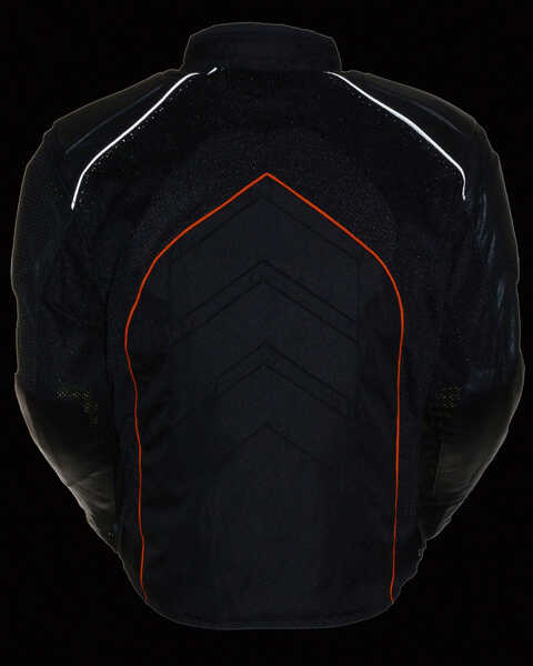 Image #5 - Milwaukee Leather Men's Combo Leather Textile Mesh Racer Jacket - 4X, Black/orange, hi-res