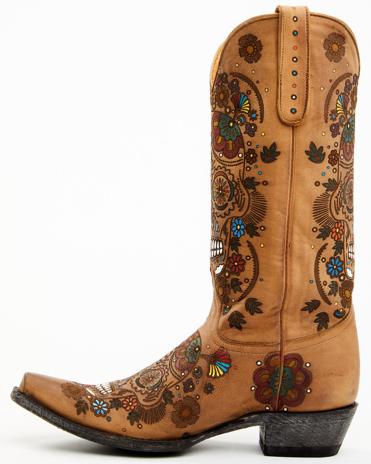Old Gringo Women's Cavalier Skull & Floral Burnished Tall Western Leather  Boots - Snip Toe