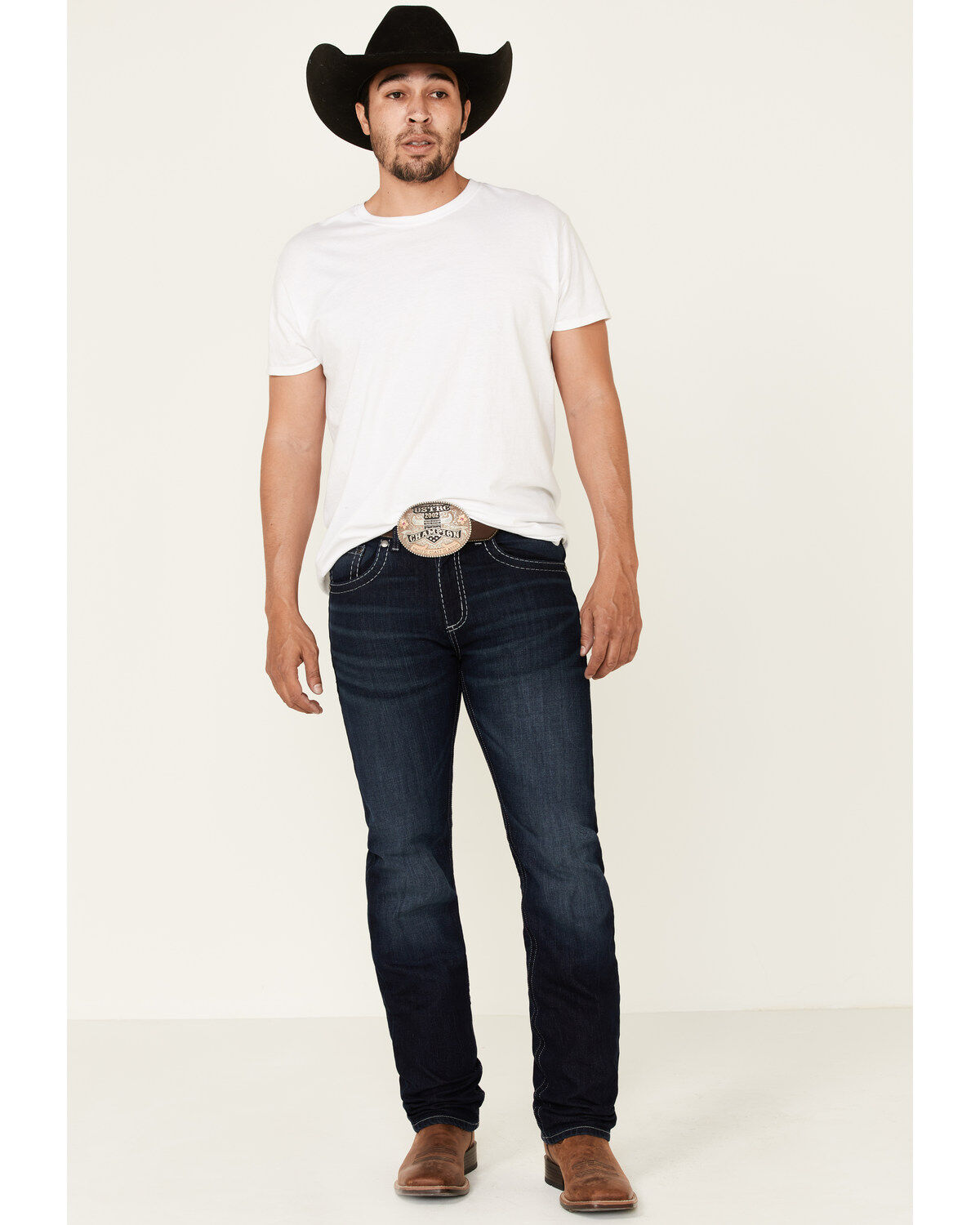 Image #1 - Rock 47 By Wrangler Men's Boogie Woogie Dark Stretch Slim Straight Jeans , , hi-res