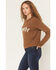 Image #2 - Shyanne Women's Howdy Long Sleeve Sweater, Khaki, hi-res