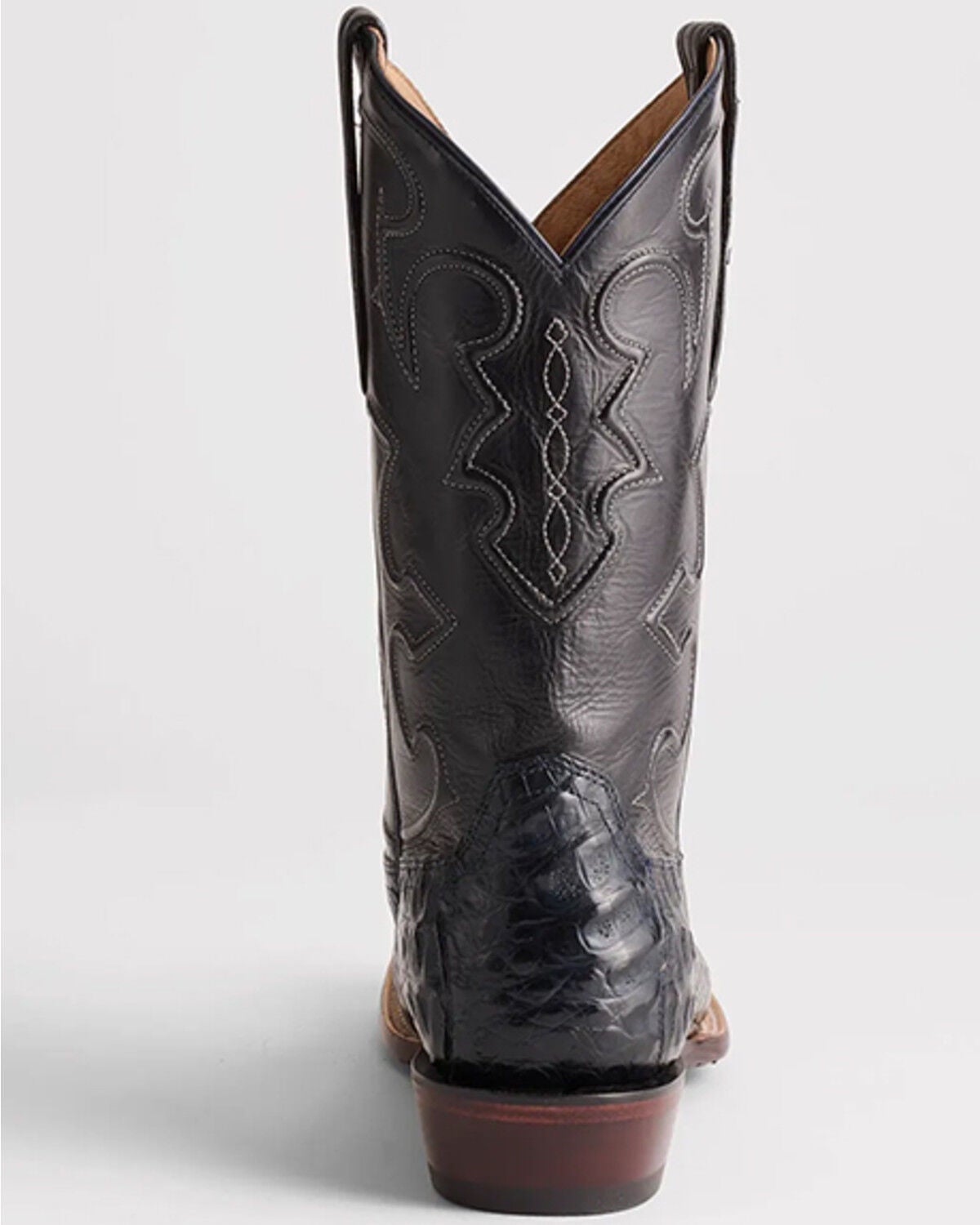 Image #4 - Lucchese Men's Exotic Caiman Skin Western Boots - Broad Square Toe, Navy, hi-res
