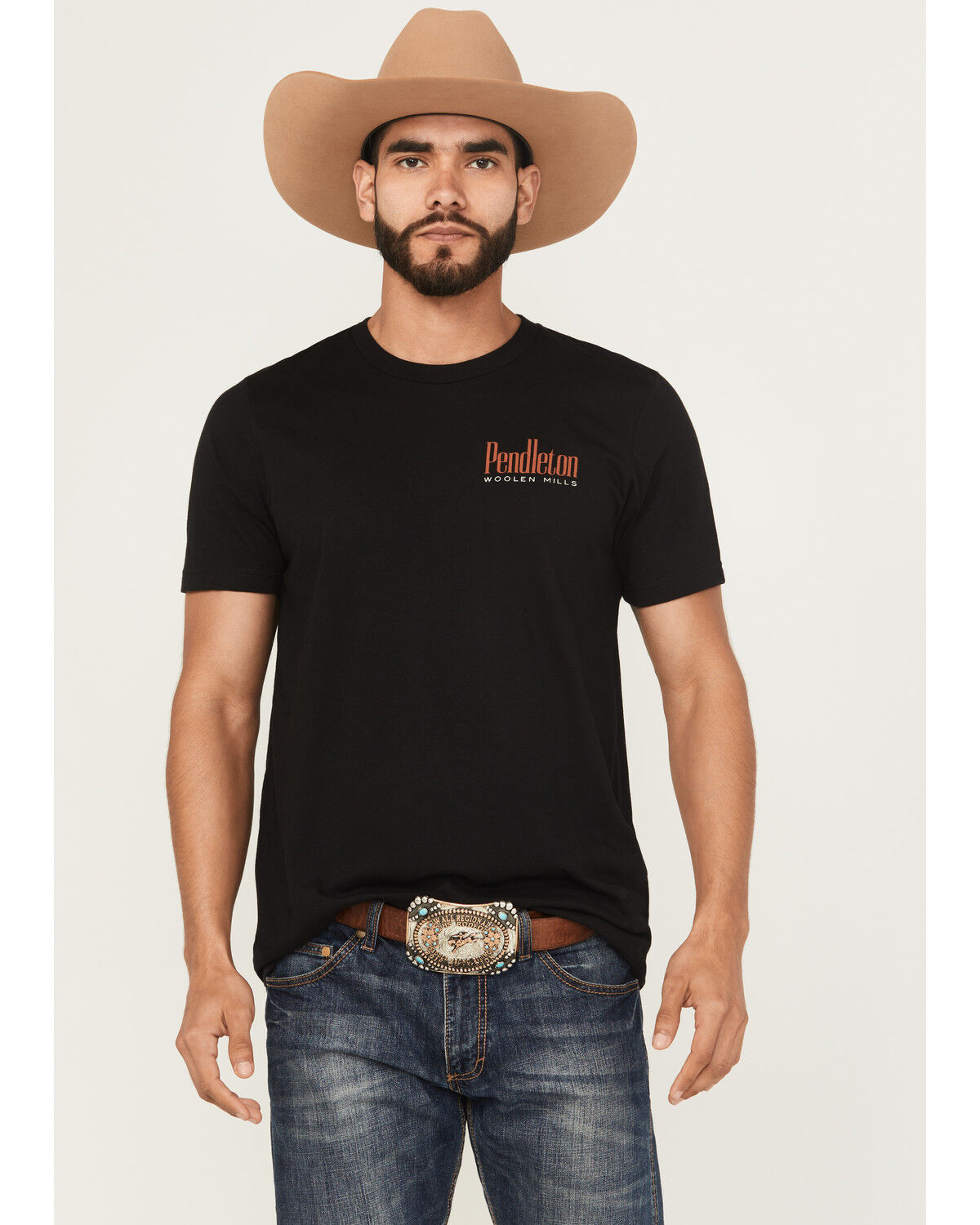 Image #1 - Pendleton Men's Boot Barn Exclusive Bison Head Short Sleeve Graphic T-Shirt, Black, hi-res