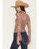 Image #4 - Ash & Violet Women's Floral Print Long Sleeve Mesh Shirt, Rust Copper, hi-res